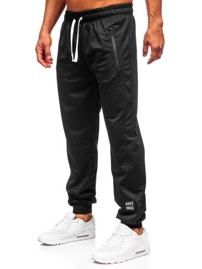 Μαύρα παντελόνια ανδρικά joggers φόρμας Bolf JX6355