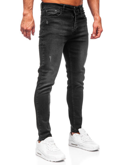 Μαύρα παντελόνια τζιν ανδρικά slim fit Bolf 6161