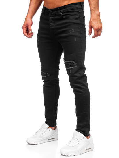 Μαύρα παντελόνια τζιν ανδρικά slim fit Bolf 6382