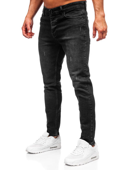 Μαύρα παντελόνια τζιν ανδρικά slim fit Bolf 6494