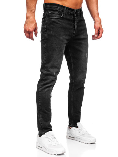 Μαύρα παντελόνια τζιν ανδρικά slim fit Bolf 6494