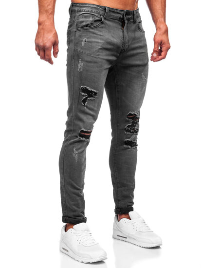 Μαύρα τζιν παντελόνια ανδρικά slim fit Bolf KS2081A