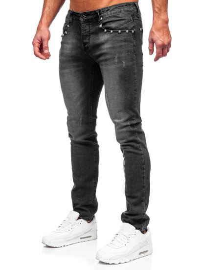 Μαύρα τζιν παντελόνια ανδρικά slim fit Bolf MP0057N