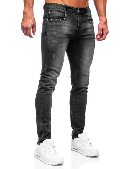 Μαύρα τζιν παντελόνια ανδρικά slim fit Bolf MP0057N