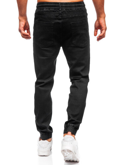 Μαύρα τζιν παντελόνια joggers ανδρικά Bolf 8161