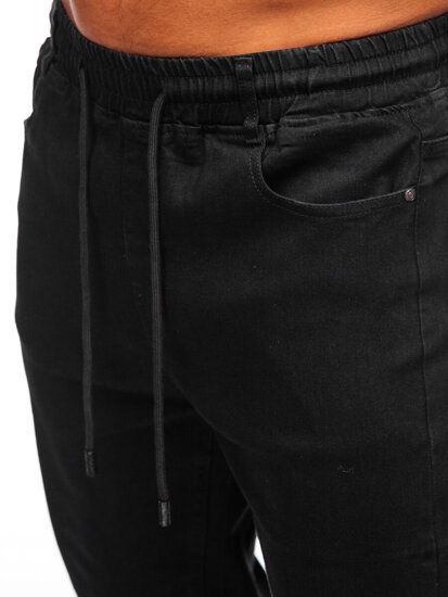 Μαύρα τζιν παντελόνια joggers ανδρικά Bolf 8161