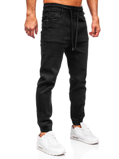 Μαύρα τζιν παντελόνια joggers ανδρικά Bolf 8162