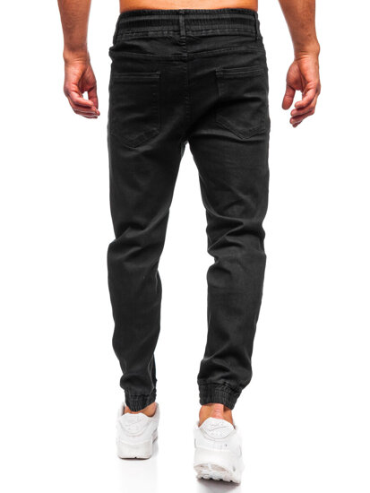 Μαύρα τζιν παντελόνια joggers ανδρικά Bolf 8162