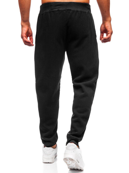 Μαύρα χοντρά παντελόνια ανδρικά joggers φόρμας Bolf MS002