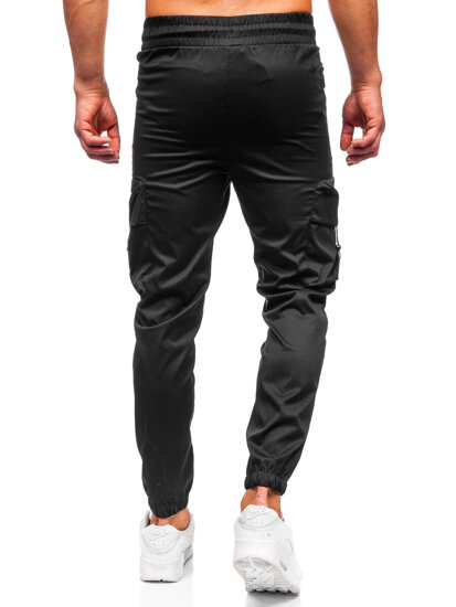 Μαύρα cargo παντελόνια jogger ανδρικά Bolf HSS299