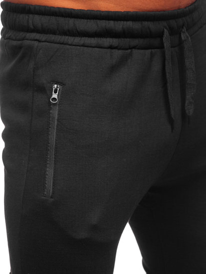 Μαύρα cargo παντελόνια jogger ανδρικά Bolf HW2176