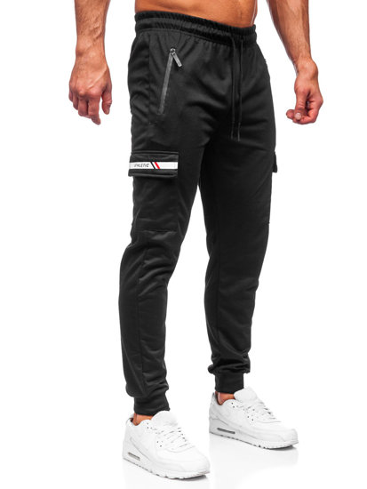 Μαύρα cargo παντελόνια jogger ανδρικά Bolf JX5063