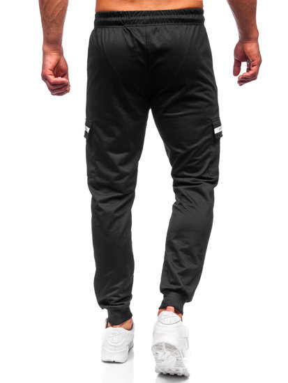 Μαύρα cargo παντελόνια jogger ανδρικά Bolf JX5063