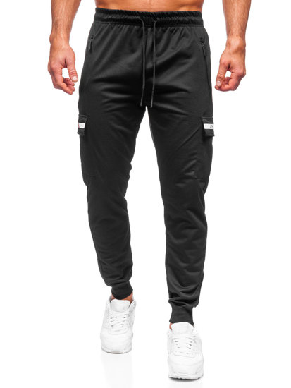 Μαύρα cargo παντελόνια jogger ανδρικά Bolf JX5063