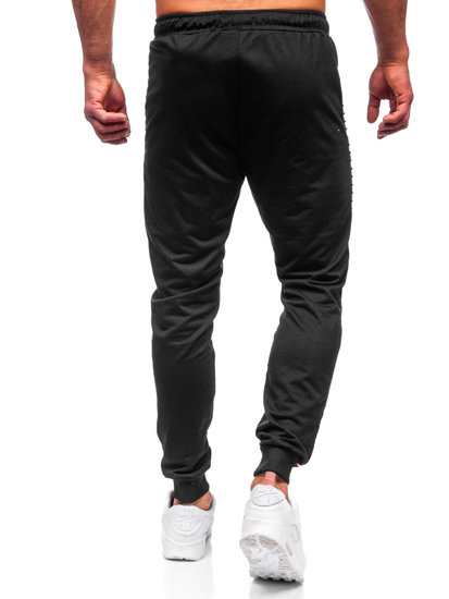 Μαύρα jogger αθλητικά παντελόνια ανδρικά Bolf K10329