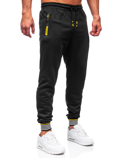 Μαύρα jogger αθλητικά παντελόνια ανδρικά Bolf K10332