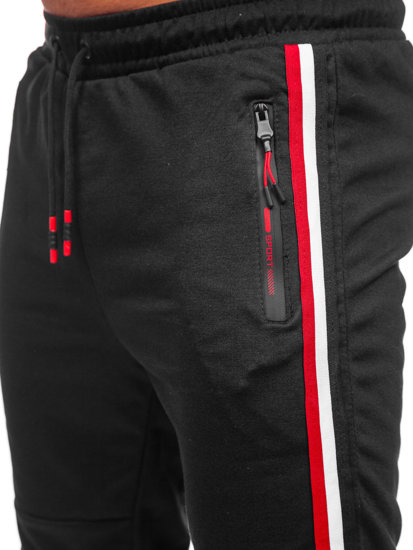 Μαύρα jogger αθλητικά παντελόνια ανδρικά Bolf K10336