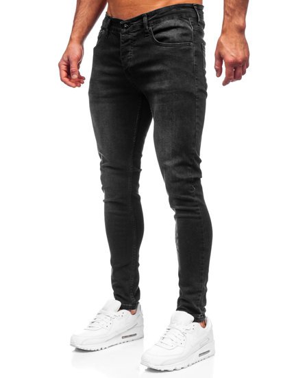 Μαύρο ανδρικά τζιν παντελόνια skinny fit Bolf R923