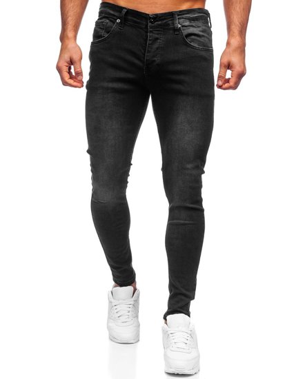 Μαύρο ανδρικά τζιν παντελόνια skinny fit Bolf R924