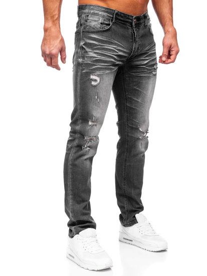 Μαύρο ανδρικά τζιν παντελόνια slim fit Bolf MP0032N