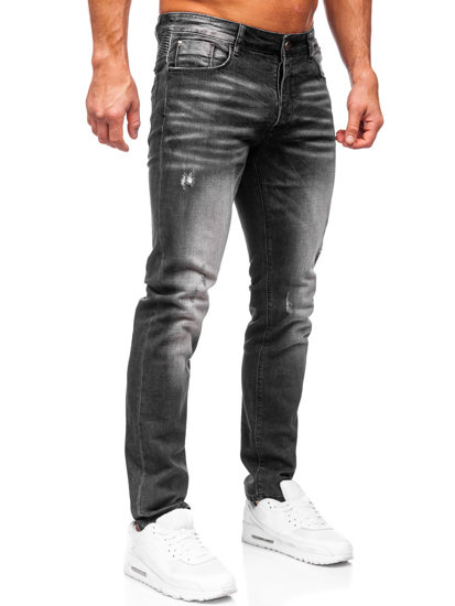 Μαύρο ανδρικά τζιν παντελόνια slim fit Bolf MP0070N