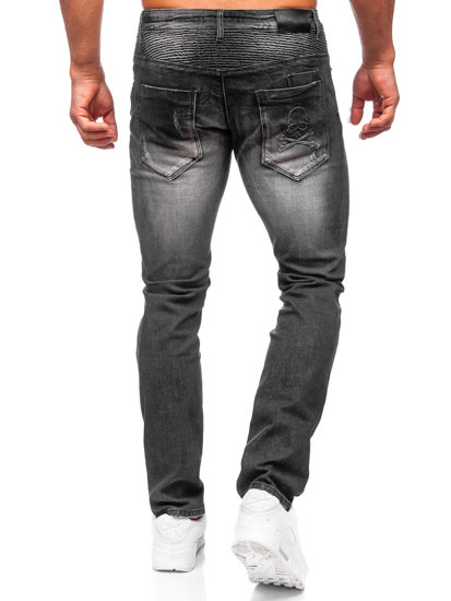 Μαύρο ανδρικά τζιν παντελόνια slim fit Bolf MP0070N