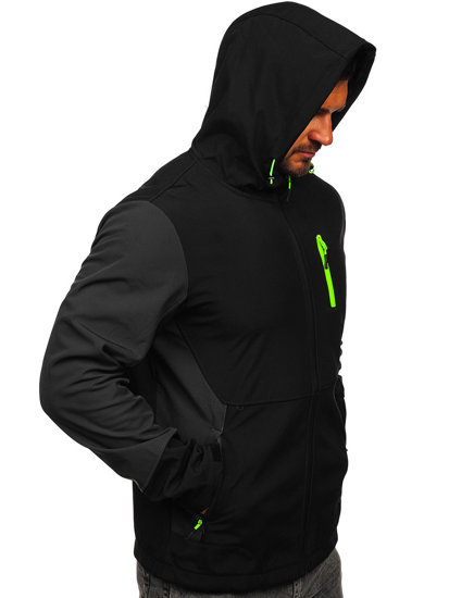 Μαύρο ανδρικό μπουφάν softshell Bolf HSS039