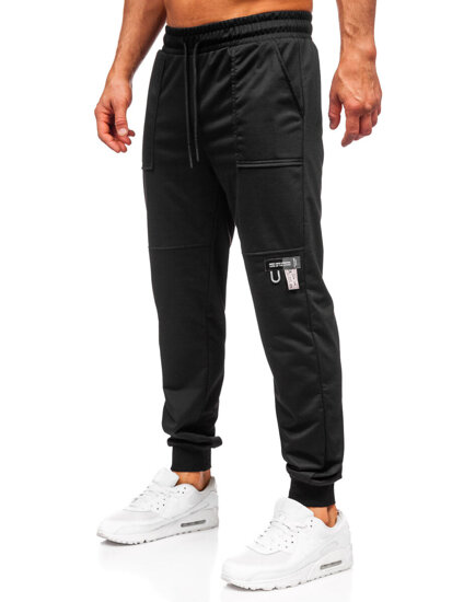 Μαύρο ανδρικό παντελόνι jogger φόρμας Bolf JX6365