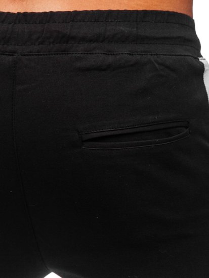 Μαύρο ανδρικό παντελόνι jogger cargo Bolf 0012