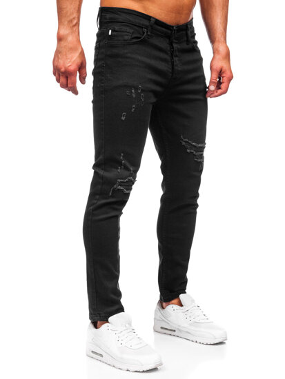 Μαύρο ανδρικό τζιν παντελόνι slim fit Bolf 6382