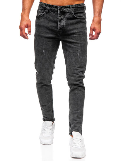 Μαύρο ανδρικό τζιν παντελόνι slim fit Bolf 6497