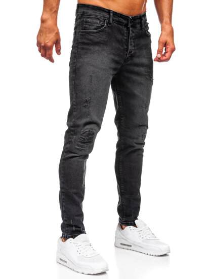 Μαύρο ανδρικό τζιν παντελόνι slim fit Bolf 6498