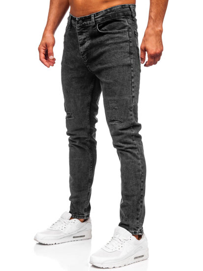 Μαύρο ανδρικό τζιν παντελόνι slim fit Bolf 6499