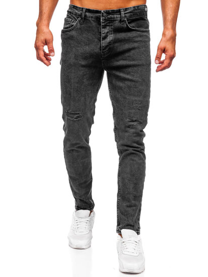 Μαύρο ανδρικό τζιν παντελόνι slim fit Bolf 6499