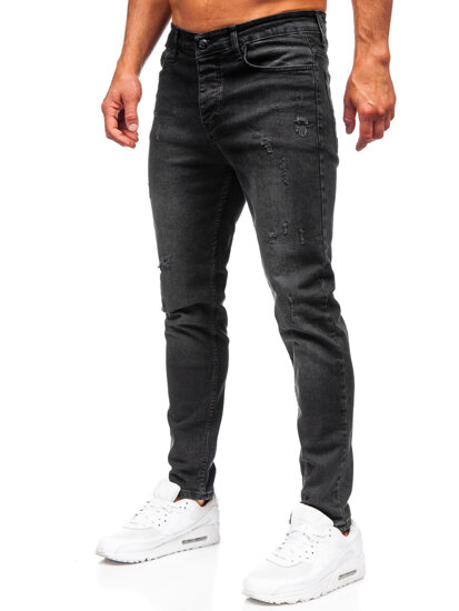 Μαύρο ανδρικό τζιν παντελόνι slim fit Bolf 6504