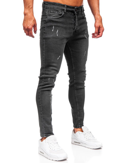 Μαύρο ανδρικό τζιν παντελόνι slim fit Bolf 6513