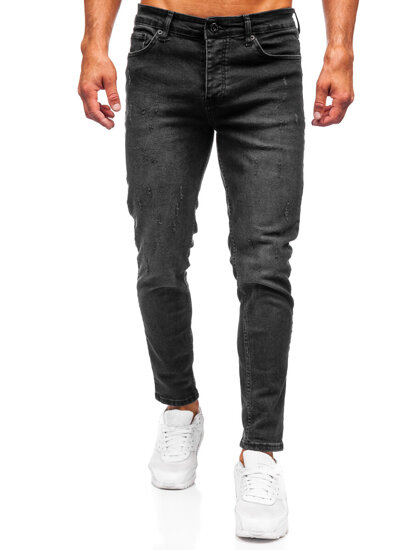 Μαύρο ανδρικό τζιν παντελόνι slim fit Bolf 6525