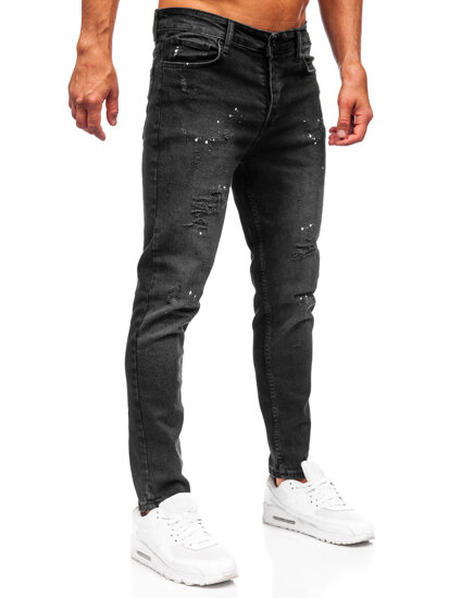 Μαύρο ανδρικό τζιν παντελόνι slim fit Bolf 6530