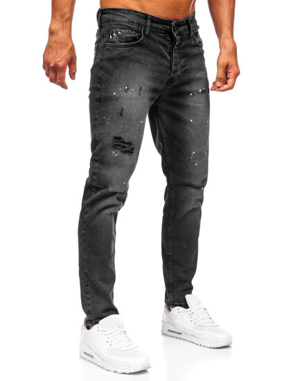 Μαύρο ανδρικό τζιν παντελόνι slim fit Bolf 6533