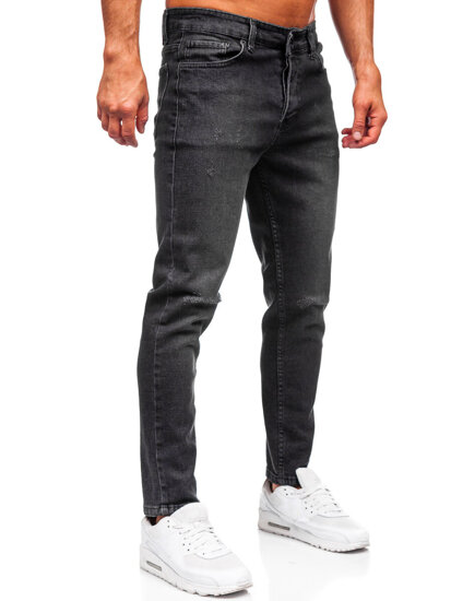 Μαύρο ανδρικό τζιν παντελόνι slim fit Bolf 6645