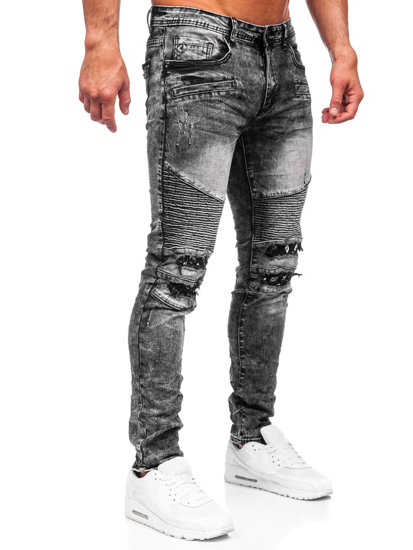 Μαύρο ανδρικό τζιν παντελόνι slim fit Bolf E7820