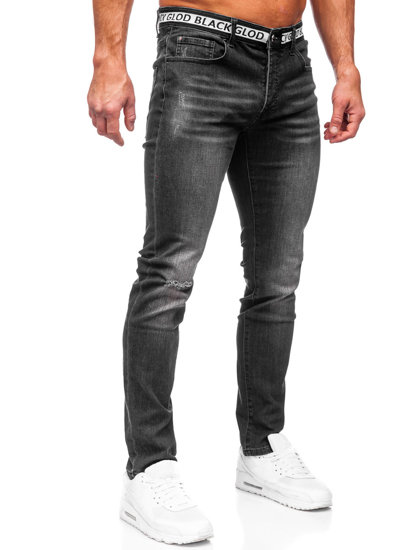 Μαύρο ανδρικό τζιν παντελόνι slim fit Bolf MP0083N