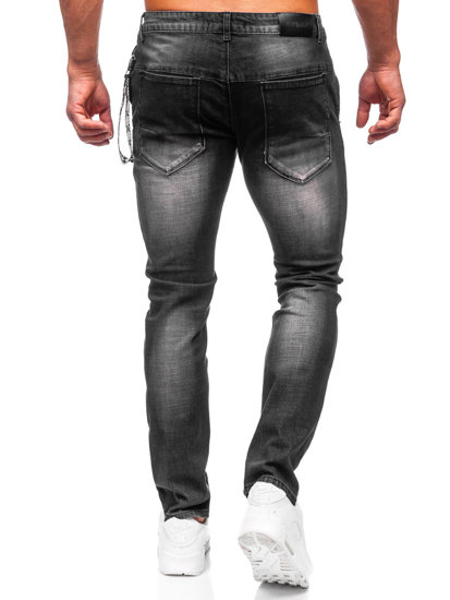 Μαύρο ανδρικό τζιν παντελόνι slim fit Bolf MP0091N