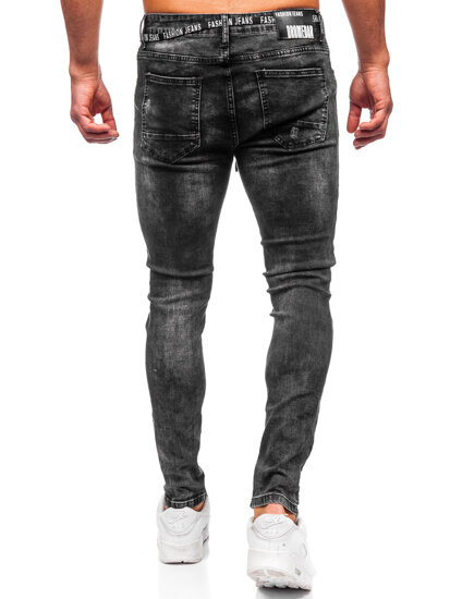 Μαύρο ανδρικό τζιν παντελόνι slim fit Bolf TF277