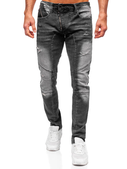 Μαύρο ανδρικό τζιν slim fit Bolf MP0045N