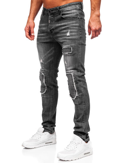 Μαύρο ανδρικό τζιν slim fit Bolf MP0137N