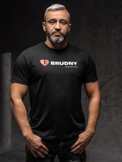 Μαύρο ανδρικό t-shirt από τη συλλογή Igor Brudny με τύπωμα 02