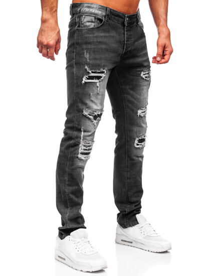 Μαύρο τζιν παντελόνι ανδρικό slim fit Bolf MP0075N