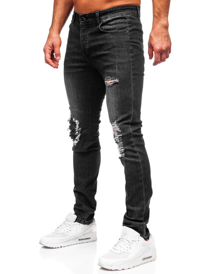 Μαύρο τζιν παντελόνι ανδρικό slim fit Bolf MP0085N