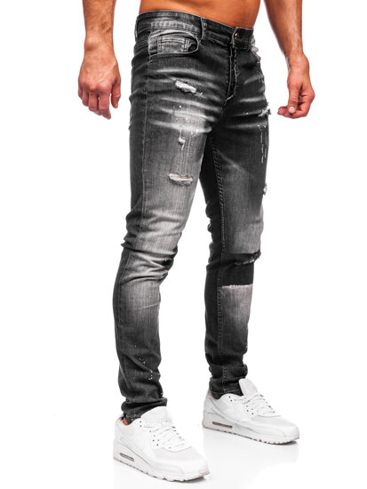 Μαύρο τζιν παντελόνι ανδρικό slim fit Bolf MP0168N